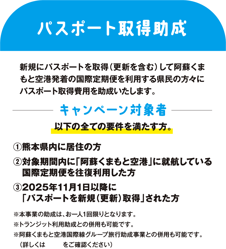 パスポート取得助成